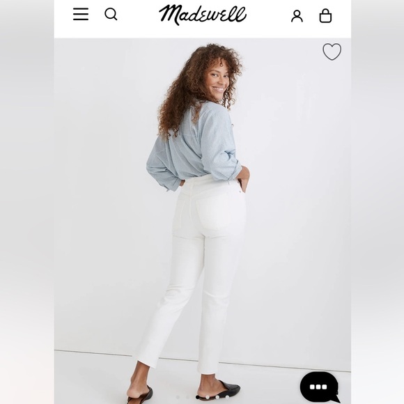 Madewell Perfect Vintage Jean in Tile White Size 33 Tall Excellent Condition - Picture 8 of 15